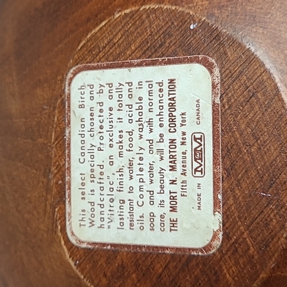 Vintage Canadian Birchwood Wooden Bowl - Picture 6 of 11